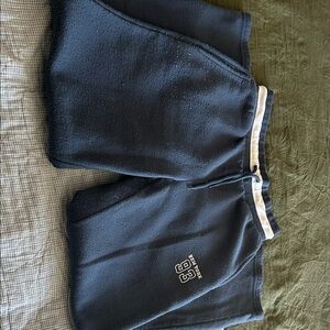 Navy Blue Athletic Shorts with White Trim